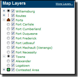 Displaying a legend of map layers
